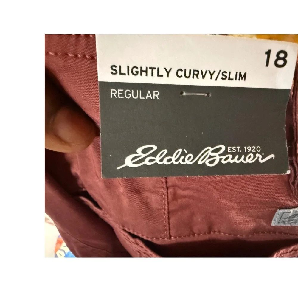 Eddie Bauer Womens Size 18‎ Cropped Chino Pants Casual Crop Red Pink